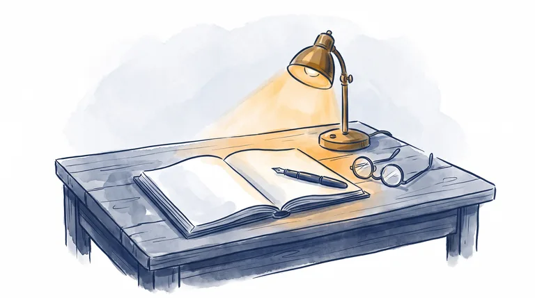 Illustration: en opslået logbog med blanke sider — der noteres kun noget i den med dit samtykke